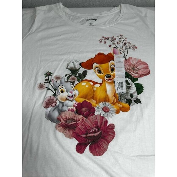 NWOT Disney's Bambi Plus Size Floral Short Sleeve Graphic T-Shirt Size 4X - Picture 2 of 9